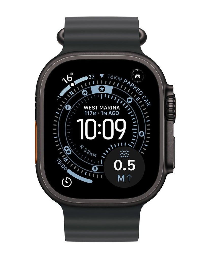 Watch Silicone Ocean Band Compatible with Apple Watch 42mm 44mm 45mm 46mm 49mm – Soft Sport Replacement Strap for Apple Watch Ultra 1/2/3, SE, Series 11/10/9/8/7/6/5/4 – Black - Image 2